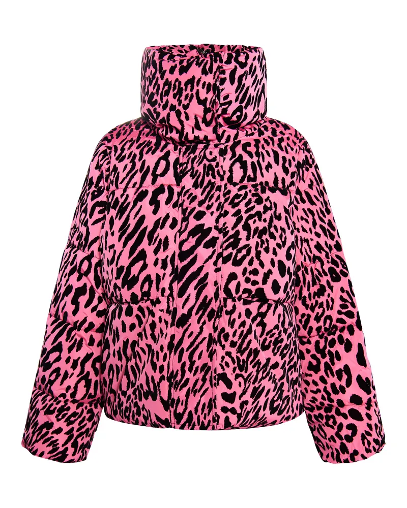 FAINA Steppjacke mit Leo-Print Damen Rosa Löwe Rosa