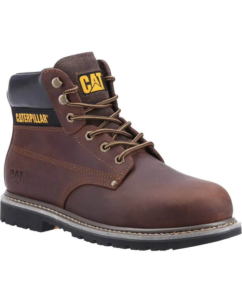 Caterpillar Footwear Powerplant Nubuck Braun Weite Sicherheitsschuhe Braun