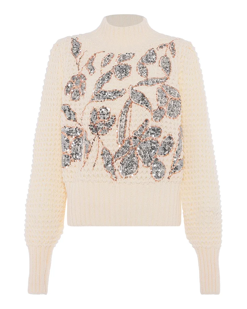 FAINA Pullover Damen Wollweiß Wollweiß