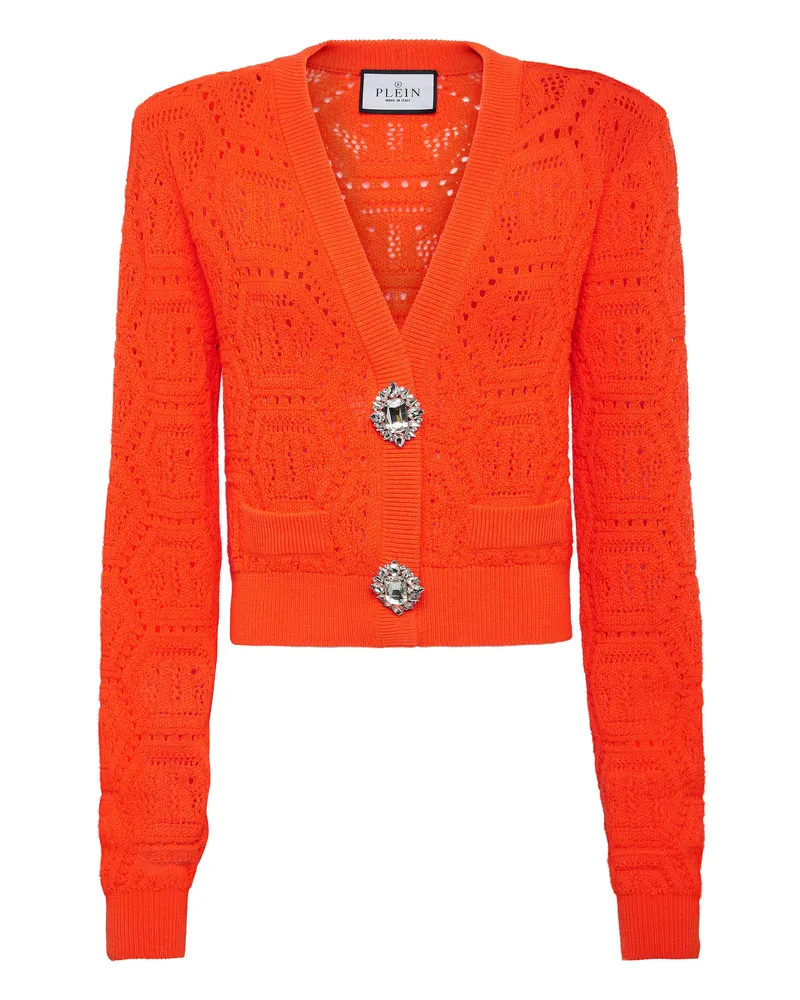 Philipp Plein Strickjacke Monogram Orange
