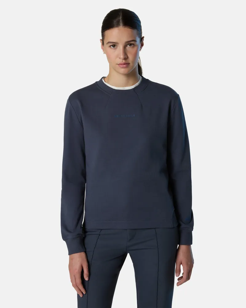 North Sails Sweatshirt mit tonalem Logo - Blau/Dunkelgrau Blau