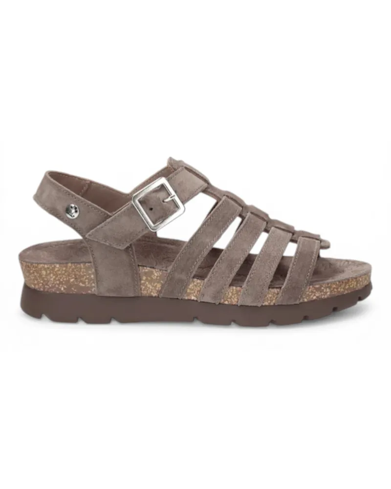 Panama Jack Damen-Keilstein-graue Wildledersandalen – Sasha B6 Grau