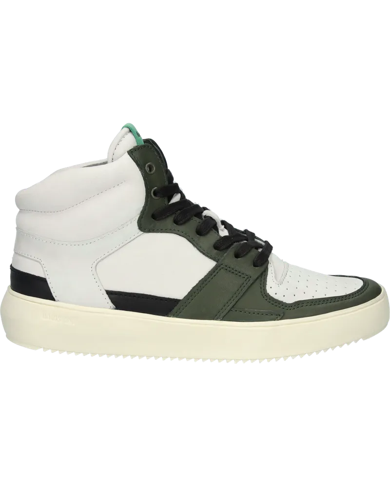 Blackstone DWAYNE - YG02 OFF WHITE GREEN - HIGH SNEAKER Weiß
