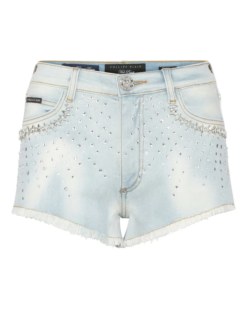 Philipp Plein Jeansshorts Hellblau
