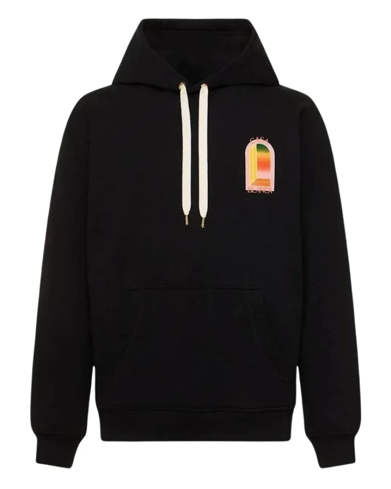 Casablanca Paris Farbverlauf-logo Schwarzer Hoodie Schwarz