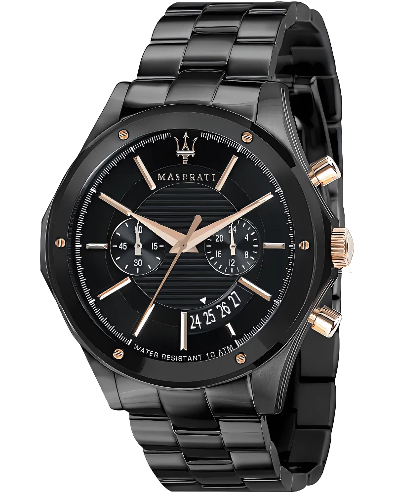 Maserati Circuito Herrenuhr R8873627001 mit schwarzem Zifferblatt Schwarz