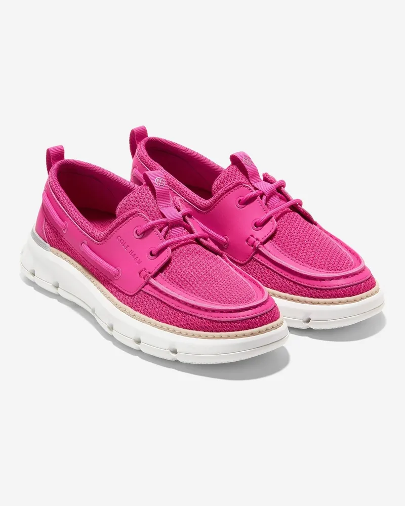 COLE HAAN 4.ZeroGrand Regatta Nylon Damen Pink Peacock/Grau/Optic White Loafers Rosa
