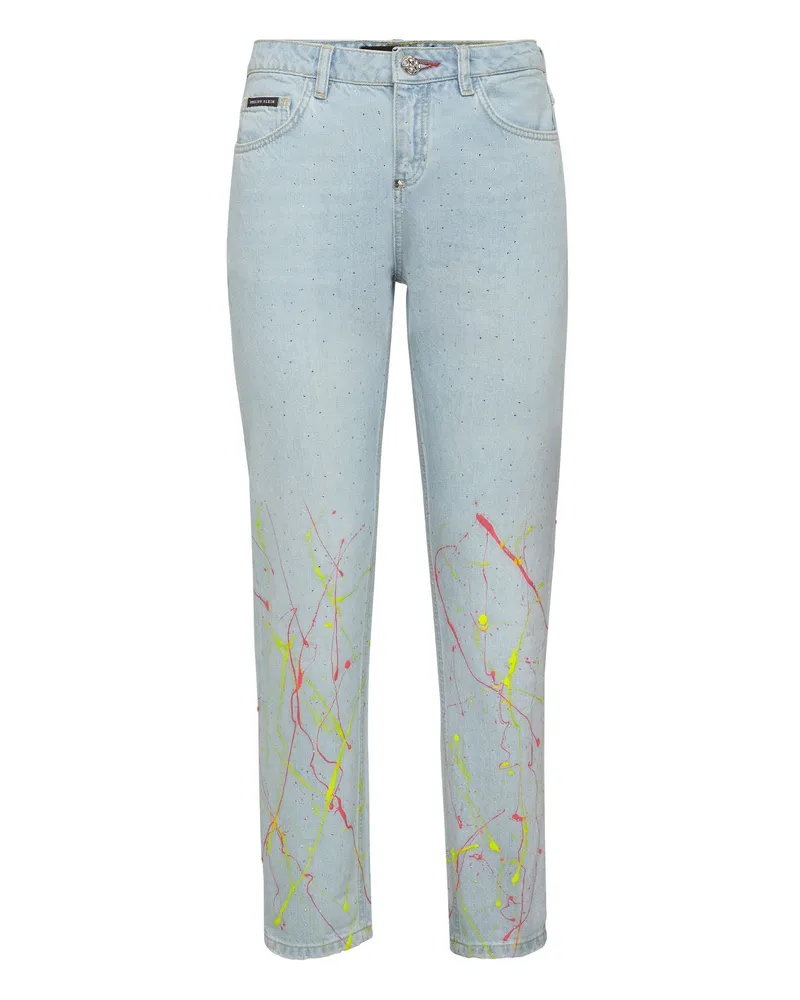 Philipp Plein Jeans Boyfriend Fit Blau
