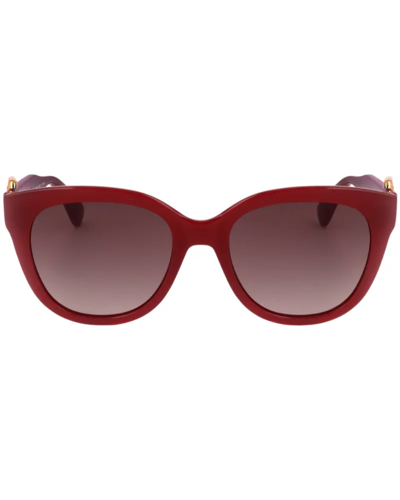 Moschino Braune Sonnenbrille mit SF-Gläsern und roten Schnallen Rot