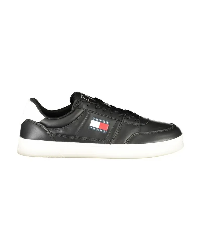 Tommy Hilfiger Synthetische Leder Sneaker Freizeit Schwarz