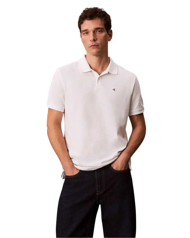 Calvin Klein Poloshirt für Herren (Weiß Weiß