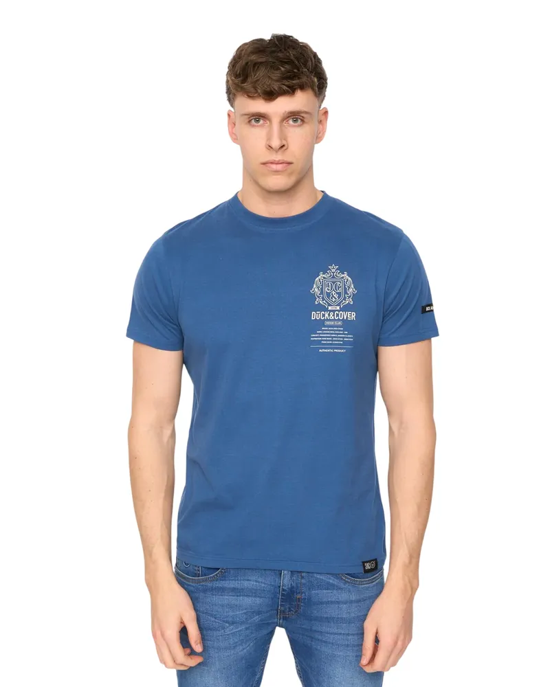Duck and Cover Stoneham" T-Shirt für Herren, Angerauhte Baumwolle (Blau Blau