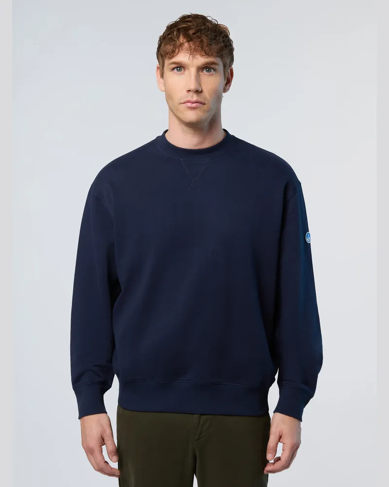 North Sails Sweatshirt Mit seitlicher Rippe Marineblau