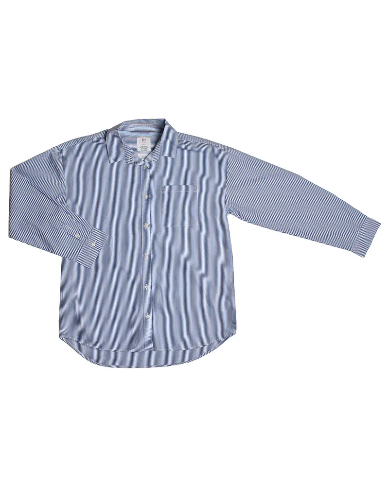 GAP Oxford 813138 Langärmliges gestreiftes Hemd für Mädchen Blau