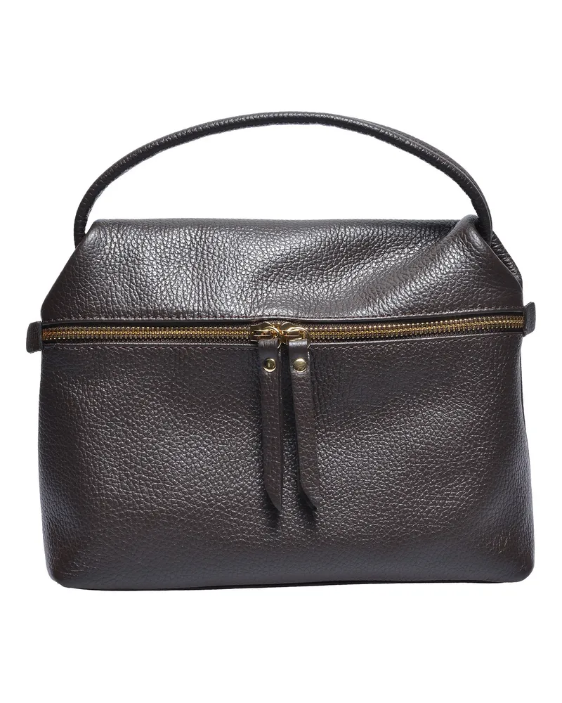 Luisa Vannini Zweifarbig Rindsledertasche Dunkelbraun
