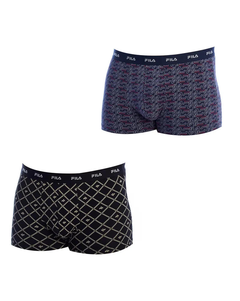 Fila Pack-2 Bedruckte Baumwoll-Boxershorts FU5289 für Herren Mehrfarbig