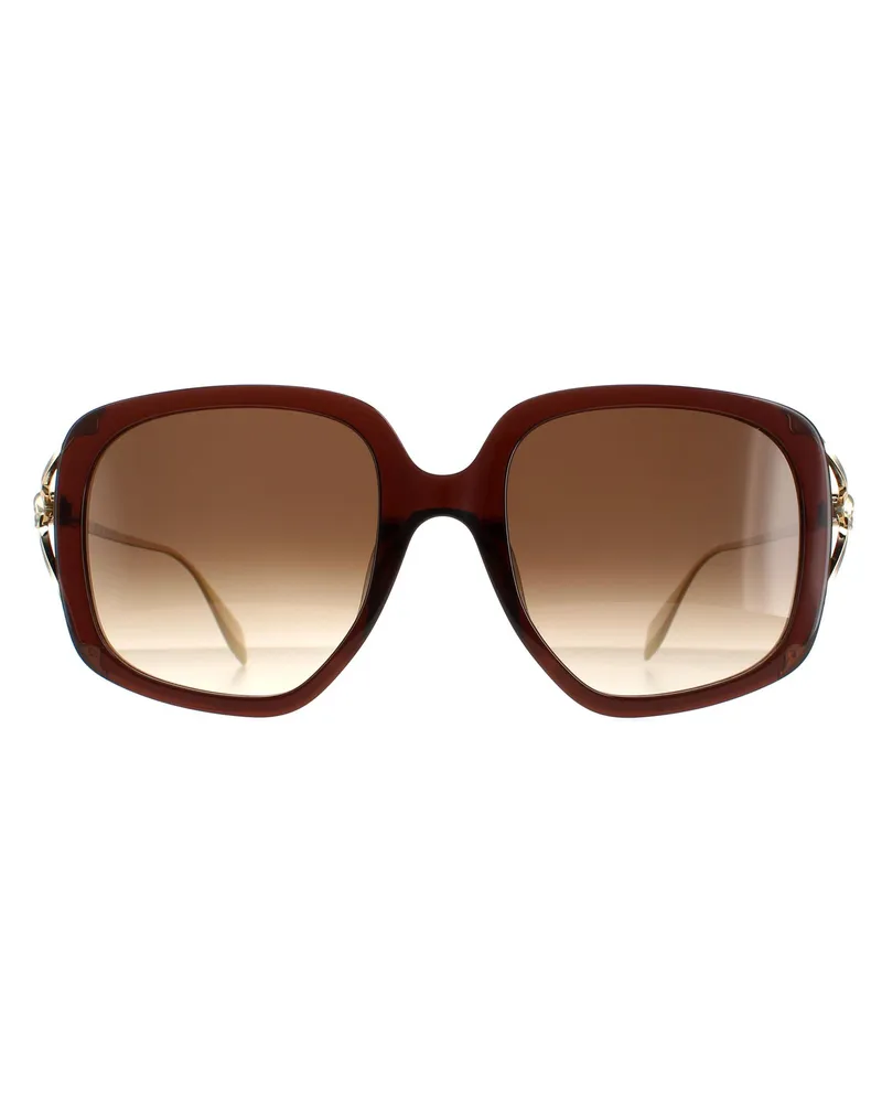Alexander McQueen Quadratisch Damen Braun Gold Braun Gradient AM0374S Braun