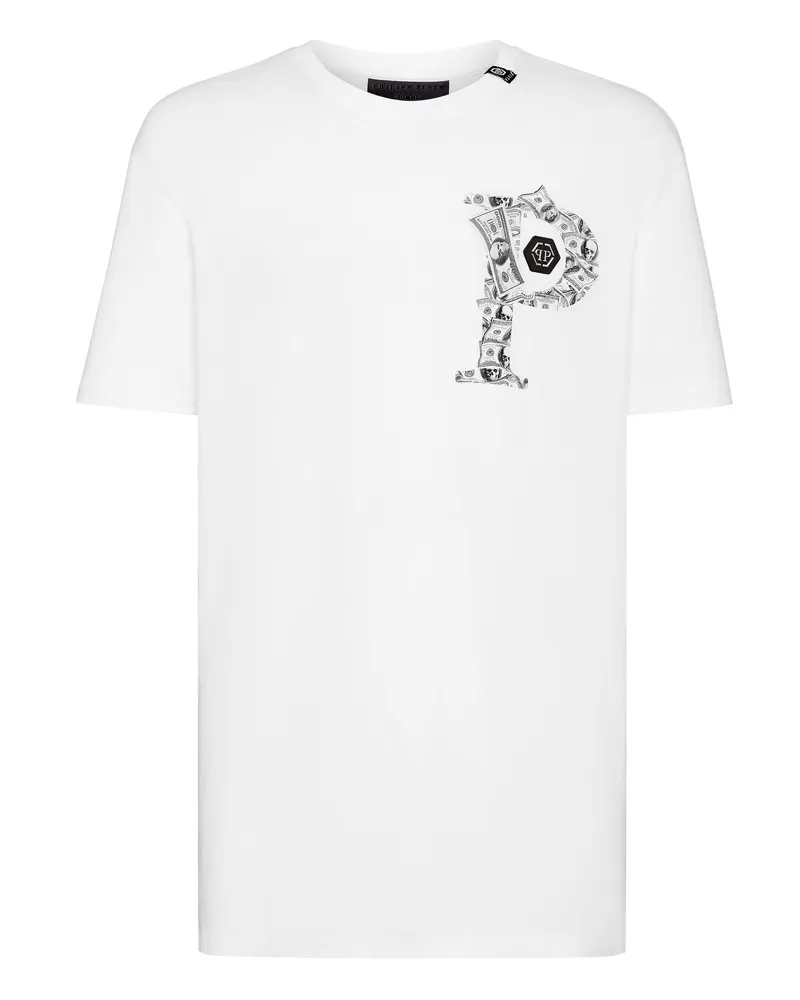Philipp Plein T-Shirt Round Neck Ss Money Weiß