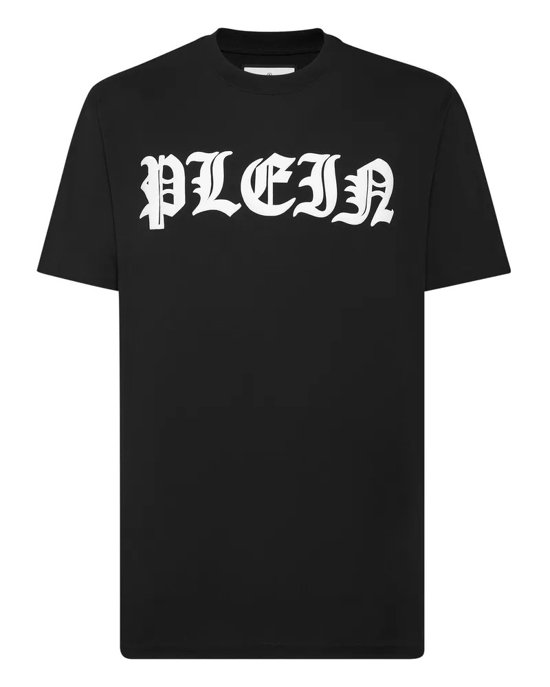 Philipp Plein T-Shirt mit Rundhals und Gothic-Print - Schwarz Schwarz