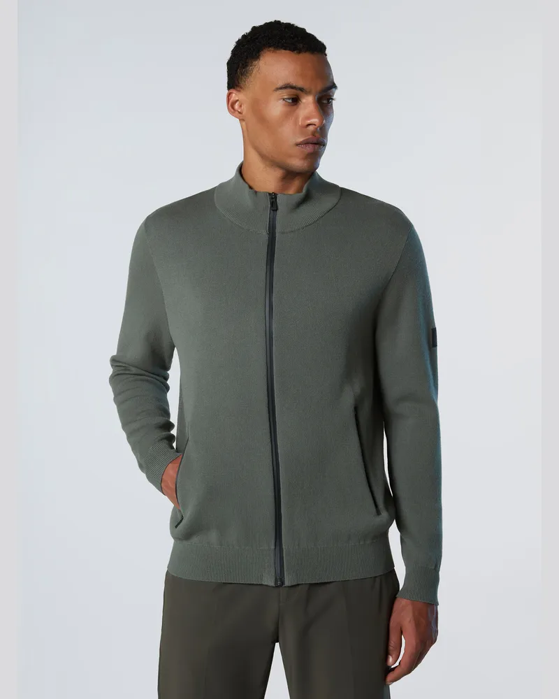North Sails Pullover Geklebter durchgehender Reißverschluss Grau