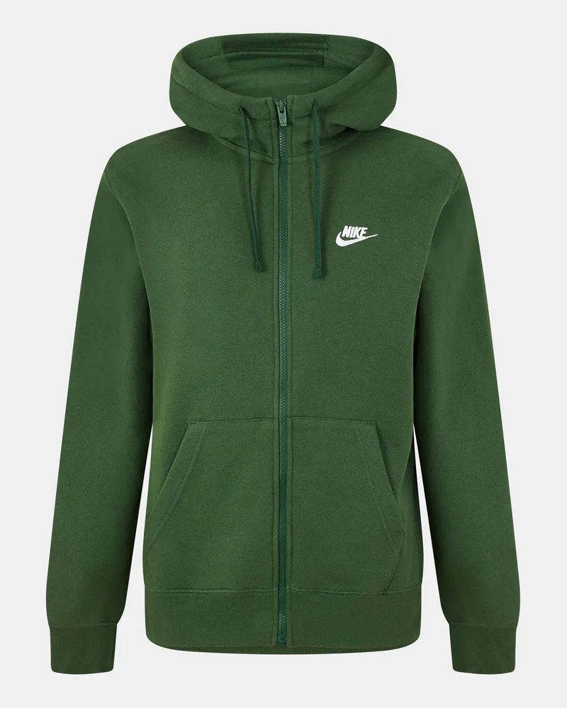 Nike Sportswear Club" Hoodie mit durchgehendem Reißverschluss für Herren (Grün/Weiß Grün