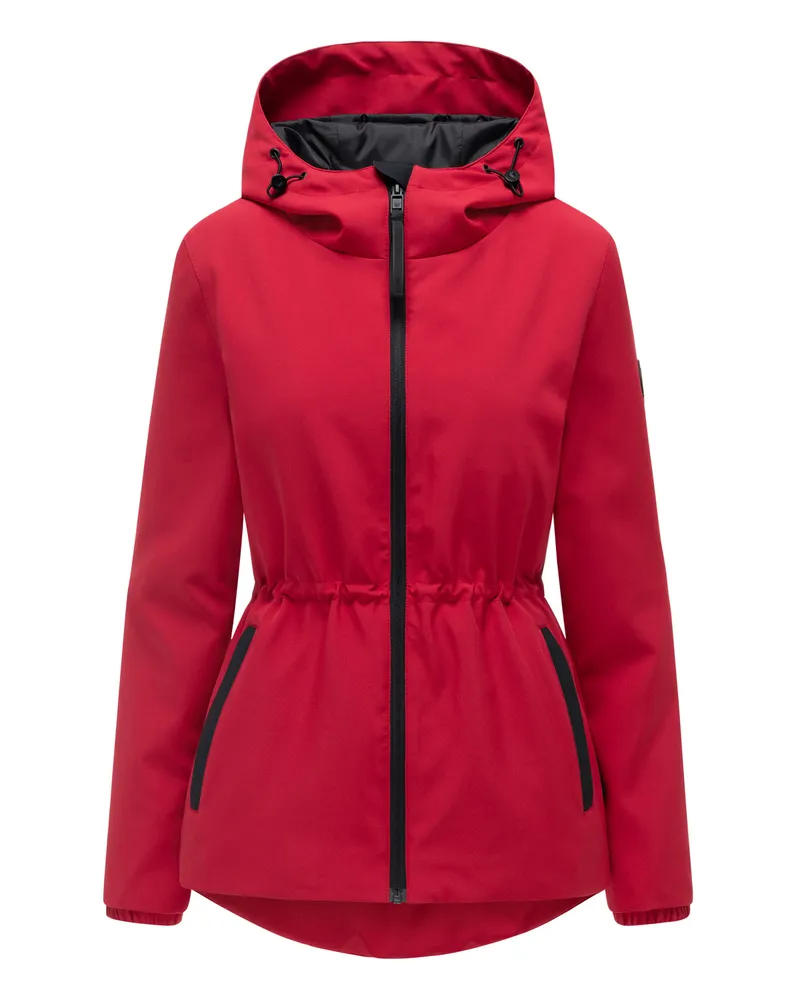 Marikoo Damen Übergangsjacke Katzilein mit Kapuze Rot