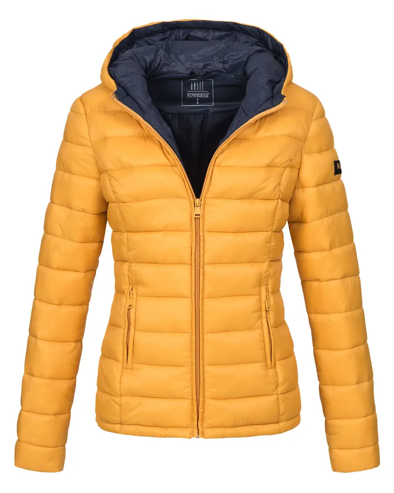 Marikoo Damen Steppjacke Lucy mit Kapuze & leichtem Futter Gelb