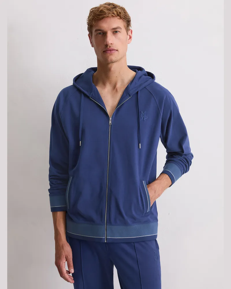 Marc O'Polo Kapuzensweatjacke Heavy Jersey Blau