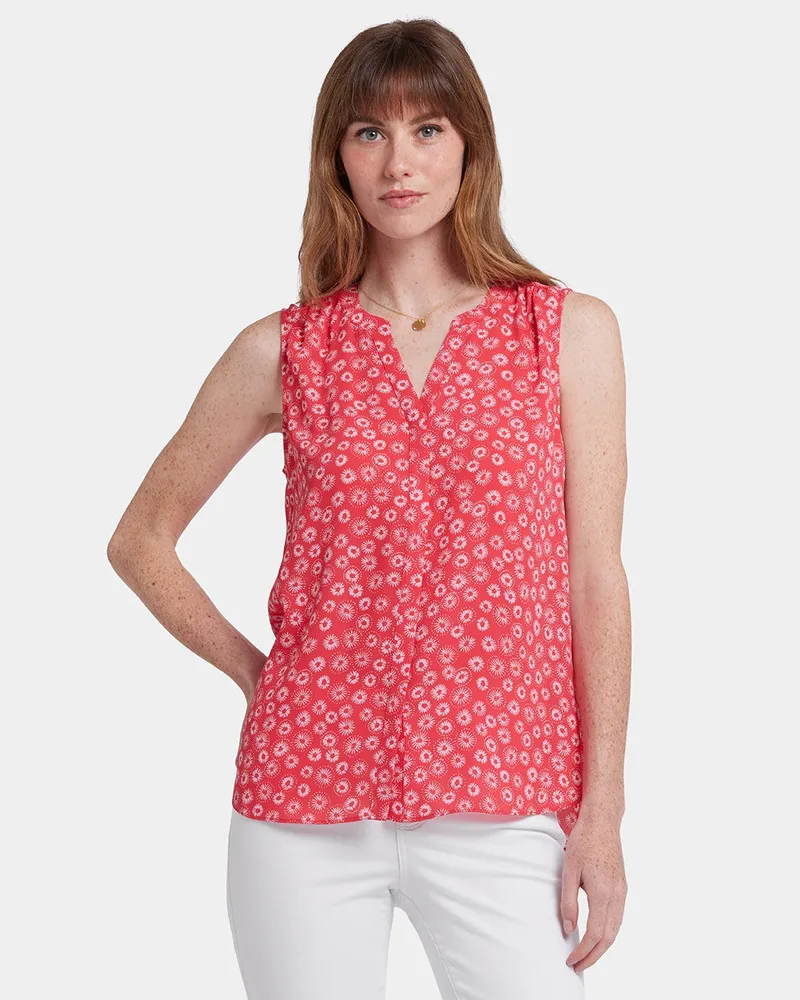 NYDJ not your daughter's Jeans  Ärmellose Bluse mit Biesen - Mehrfarbig Mehrfarbig