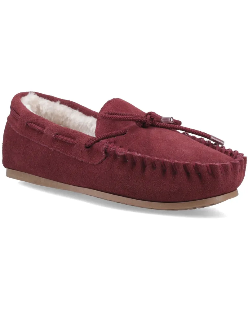 Hush Puppies Allie Wildleder Damen Bordeaux Hausschuhe Weinrot
