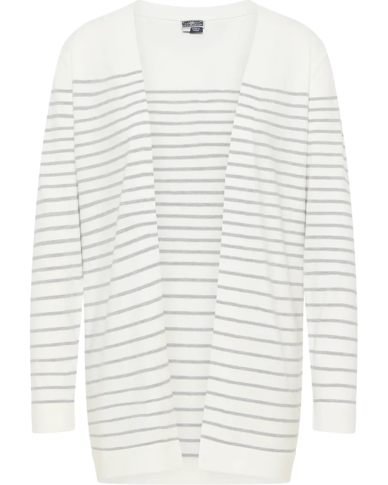 DreiMaster Cardigan Damen Wollweiss Grau Melange Wollweiß