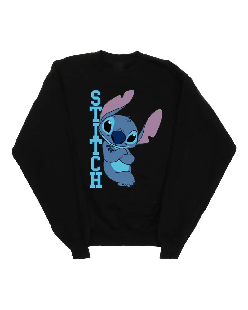 Disney Mädchen Lilo und Stitch Posing Sweatshirt (Schwarz Schwarz