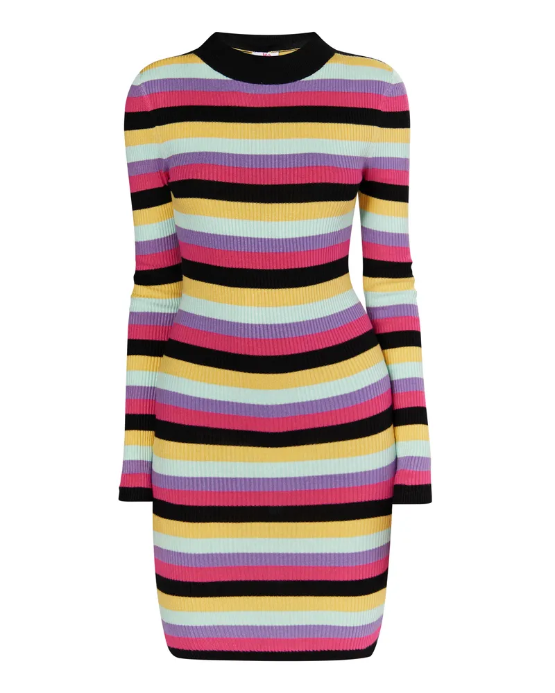 My Mo Strickkleid Damen Schwarz Mehrfarbig Schwarz