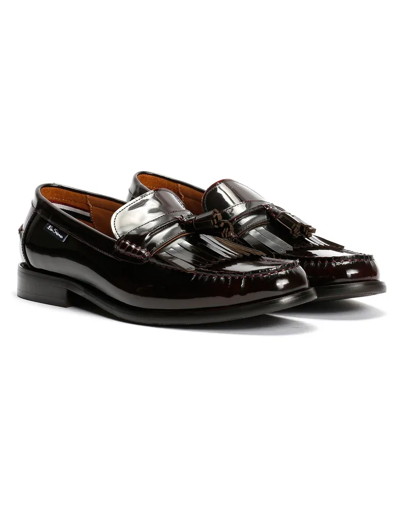 Ben Sherman Buster Leder Männer Rote Slipper Rot