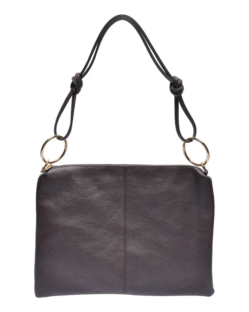 Luisa Vannini Kastanienbraun Rindsledertasche Dunkelbraun