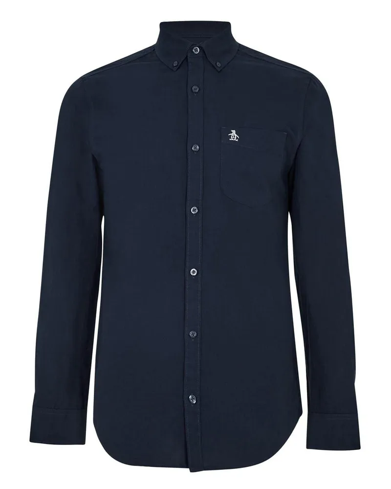 Original Penguin Button-Down-Hemd für Herren, Oxford Baumwolle (warmes Blau Blau