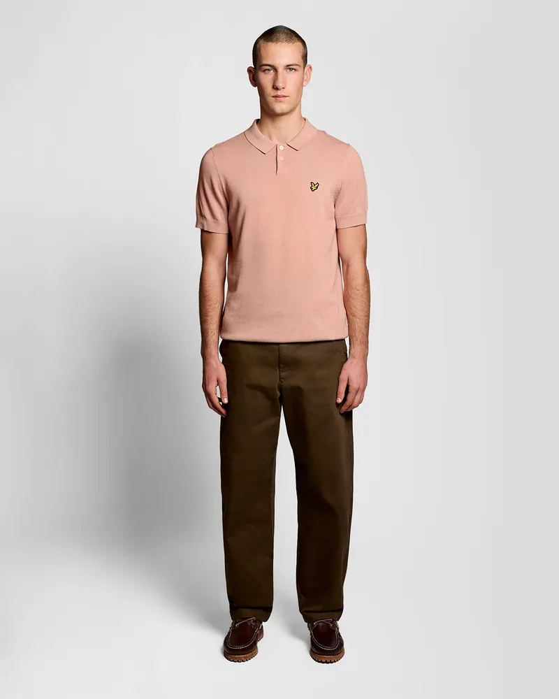 Lyle & Scott Kurzarm-Polo in Koralle Korallenrot