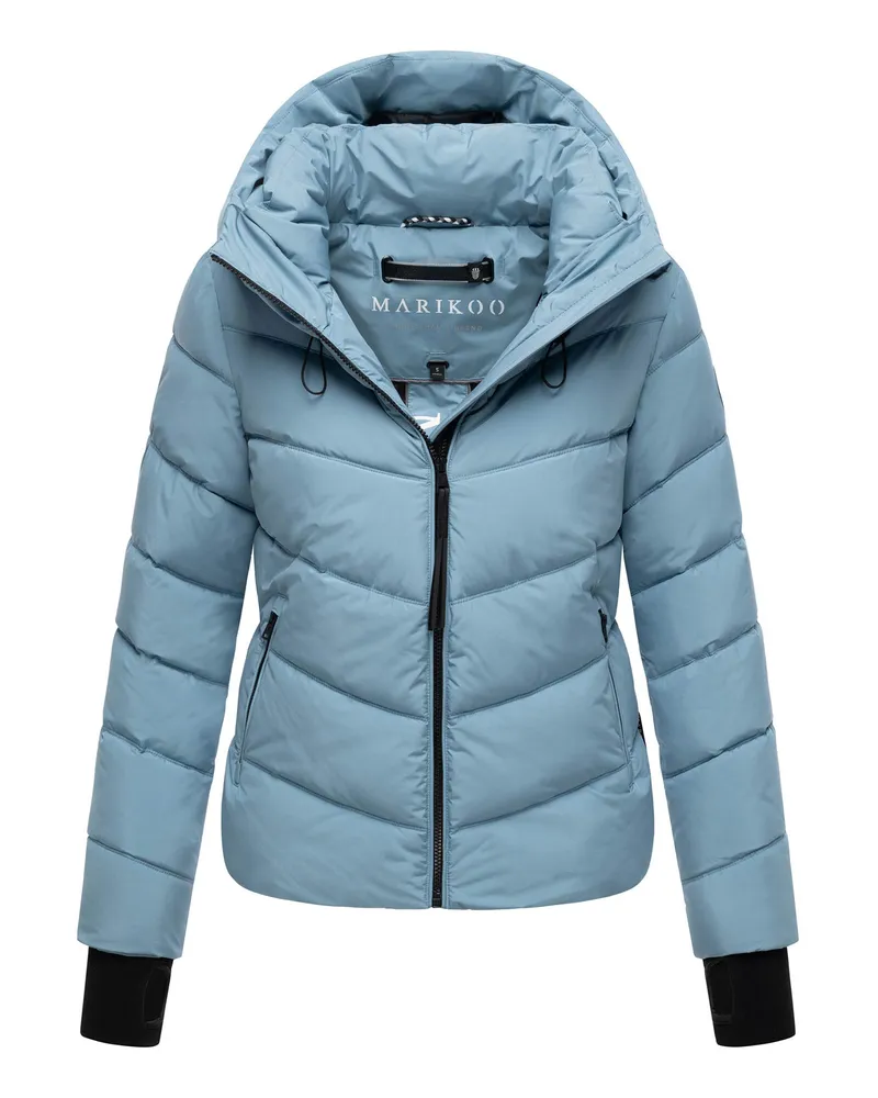 Marikoo Damen Steppjacke Yukanii mit Kapuze & femininer Passform Blau