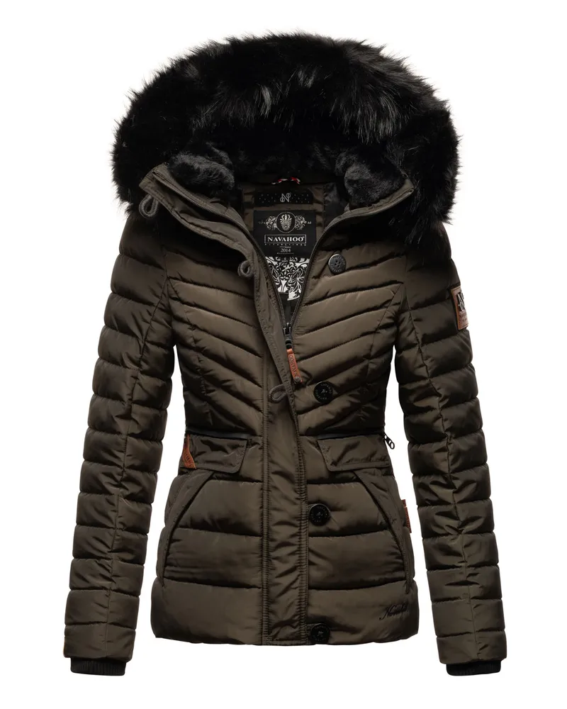NAVAHOO Damen Winter Steppjacke Wisteriaa – Warm & Elegant Grau