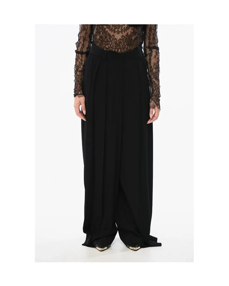 Balmain Double-pleated Viscose Crêpe-Hose - Schwarz Schwarz