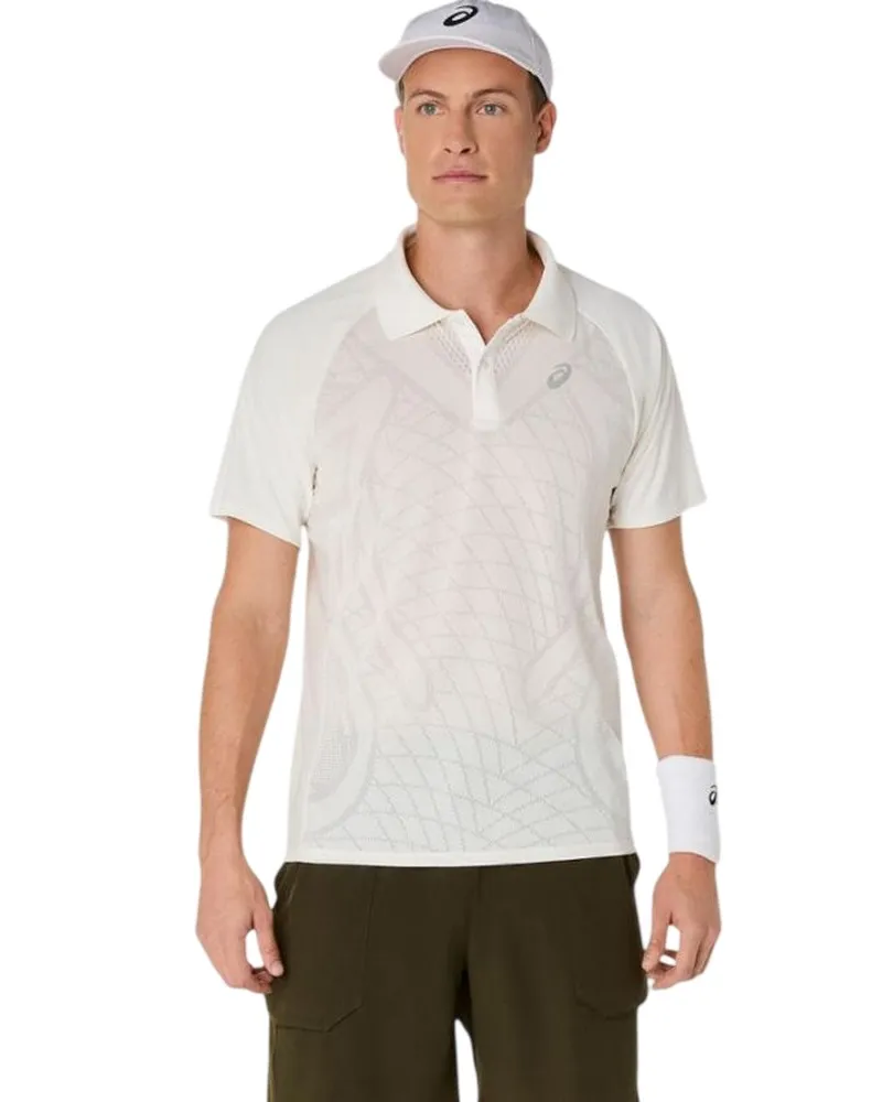 Asics Actibreeze" Poloshirt für Herren, Spiel (Cremefarbe Creme