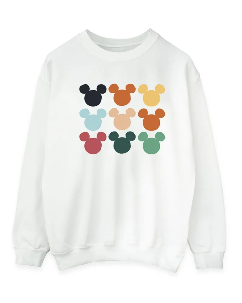 Disney Mickey Mouse Heads Square" Sweatshirt für Herren (Weiß Weiß