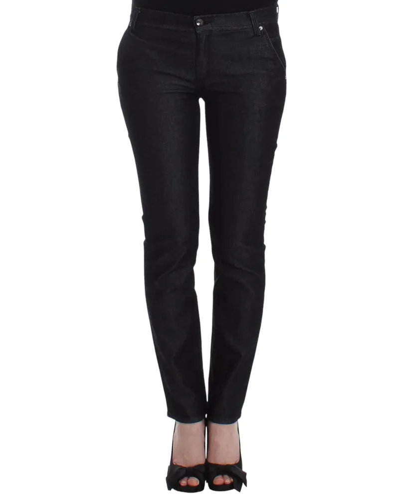 Ermanno Scervino Schwarze Slim Jeans Denim-Hosen Mit Engem Bein Stretch Schwarz