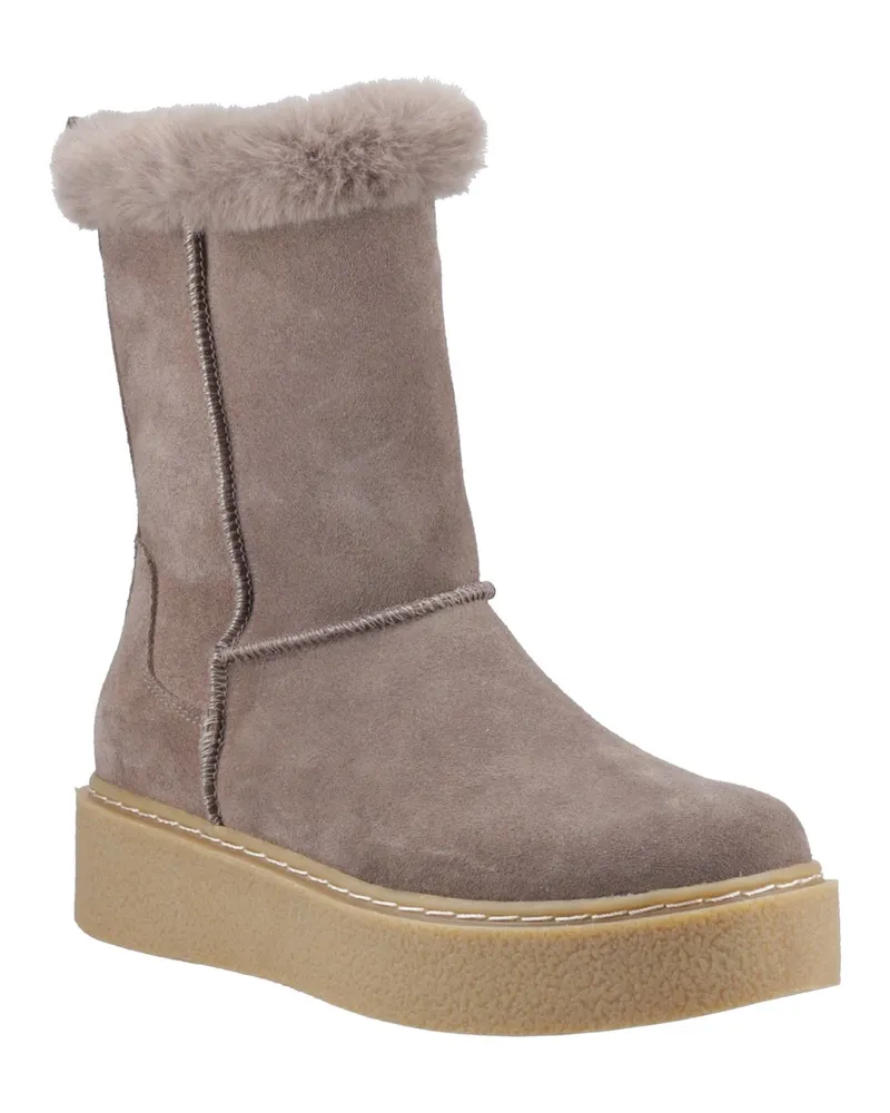 Hush Puppies Becca Mid Wildleder Damenstiefel Taupe Taupe