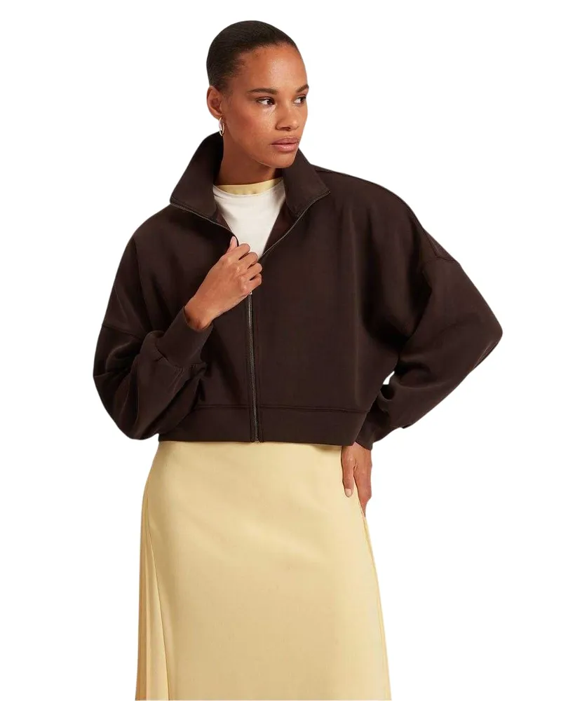 Ted Baker Jacke für Damen, Weiter Stehkragen, Leger (Dunkelbraun Braun