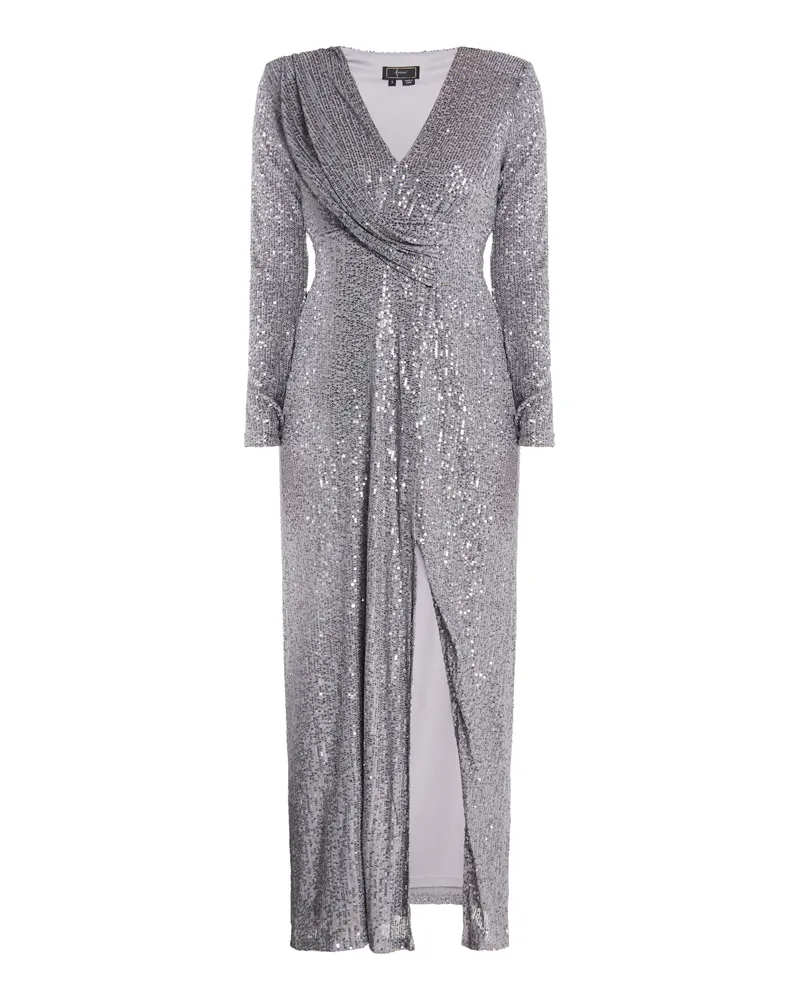 FAINA Paillettenkleid Damen grau silber Grau