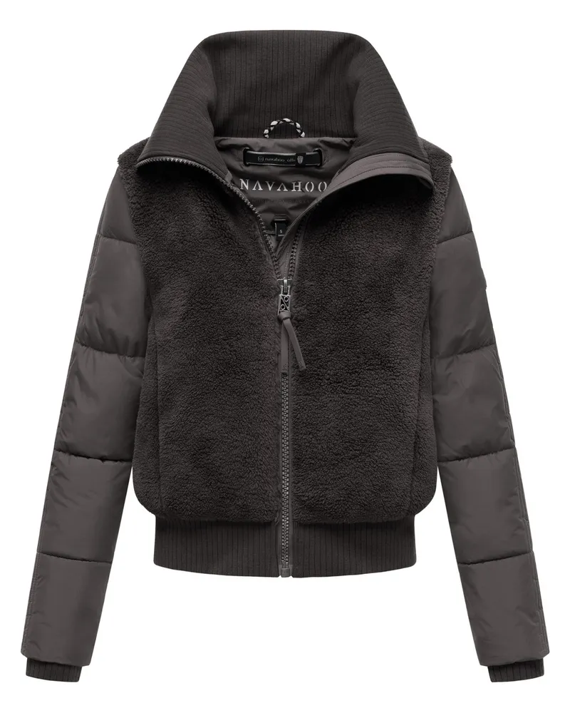 NAVAHOO Damen Winterjacke TEDDYZONE – trendig, warm & stylisch Braun