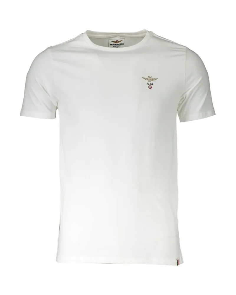 Aeronautica Militare Kurzarm Rundhals-T-Shirt Elfenbein