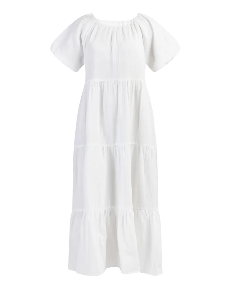 DreiMaster Maxikleid Damen weiss Weiß