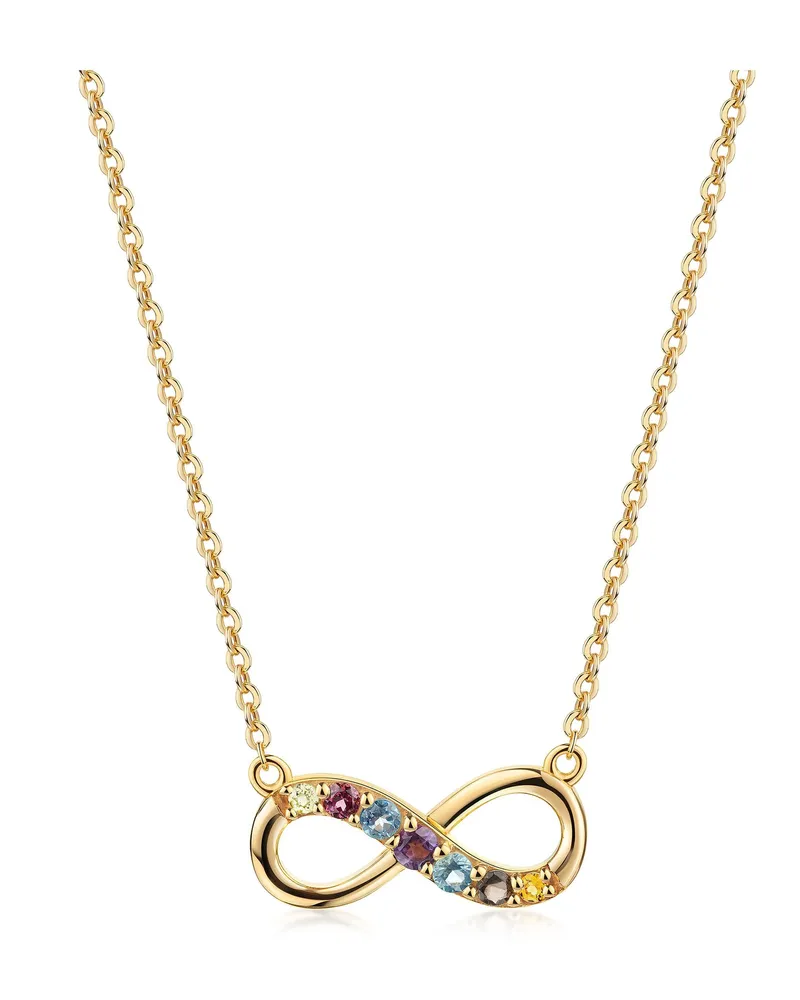 ZEEme Gemstones Collier 925/- Sterling Silber vergoldet Infinity Gold